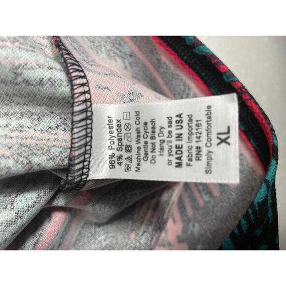 LuLaRoe Cassie Midi Skirt Women's XL Pink Green Black Retro - Picture 5 of 8